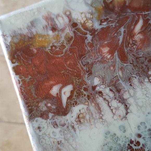 Beautiful 10"x20" Acrylic Pour Painting - Picture 2 of 4